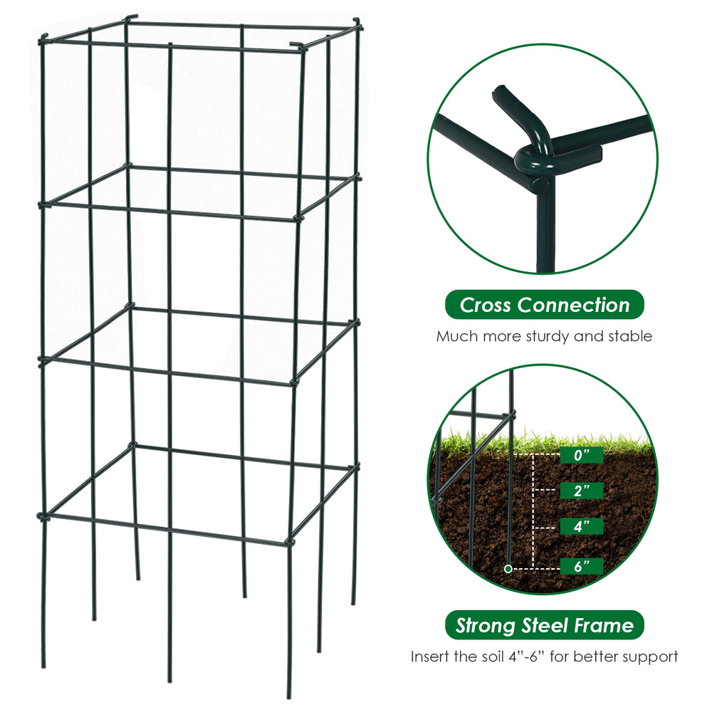 Garden trellis for climbing plants with a strong steel frame, featuring a dark green finish for elegant outdoor.