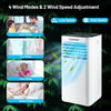 Portable air conditioner with 10000 BTU, featuring 4 modes, 2 speed adjustments, and remote control for versatile.
