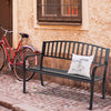 50-inch patio garden bench with ergonomic design and armrests, ideal for outdoor relaxation in any backyard or park.