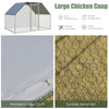 Large walk-in chicken run cage with waterproof cover and durable metal net, ideal for outdoor use in backyards or farms.