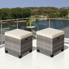 2 Pieces Patio Rattan Ottoman Seat with Removable Cushions-Beige - Gallery View 1 of 12