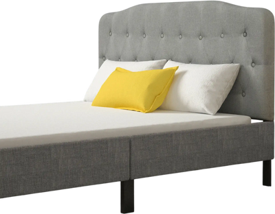 Costway Queen Upholstered Adjustable Height Headboard Light Gray 41928756 New