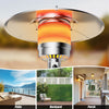 Close-up of the propane outdoor heater with a steel design, providing 48,000 BTU warmth for patio gatherings.