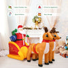 Inflatable 7.5 feet Santa with double deer and sled for outdoor use, featuring LED lights and quick inflation.