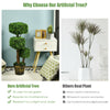 36-inch artificial boxwood topiary tree with three trunks and green foliage, perfect for indoor and outdoor decoration.