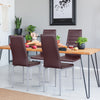 4 pcs PVC Leather Dining Side Chairs Elegant Design -Coffee - Gallery View 1 of 11