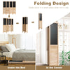 4-panel folding privacy room divider screen with chalkboard, made of solid wood, ideal for living room or bedroom use.