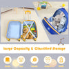 Kids luggage set featuring a suitcase and backpack with large capacity for clothes, toys, and snacks, ideal for travel.