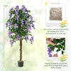 Faux wisteria plant with purple flowers, 5.5 FT tall, in a nursery pot, perfect for home or office decoration.