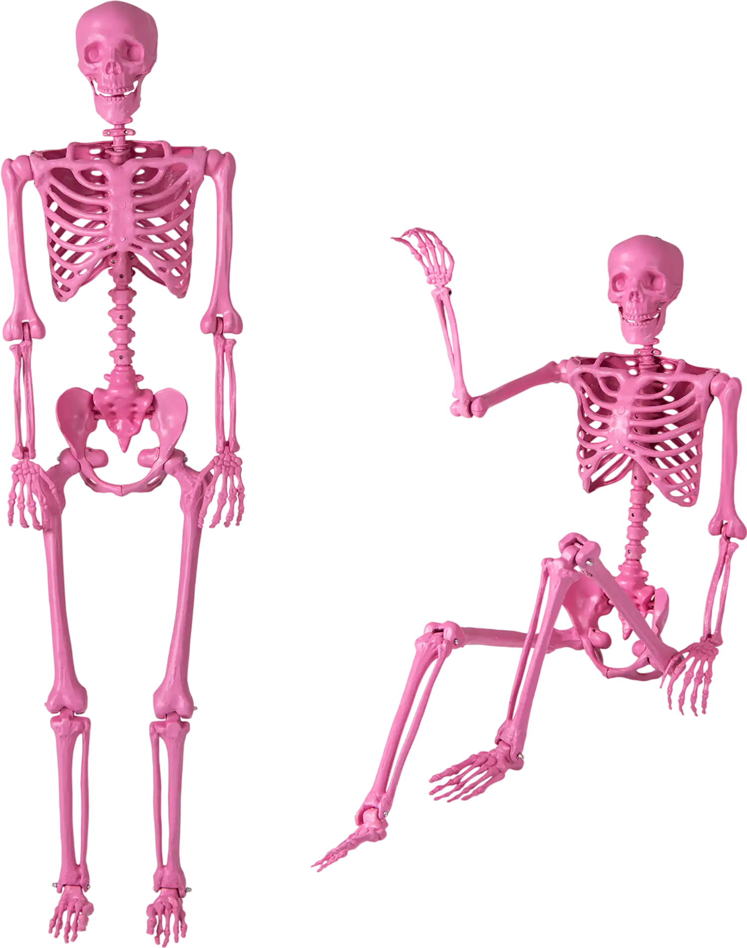 Costway 5.5' Life-Size Pink Poseable Halloween Skeleton Movable Joints 79169720 New