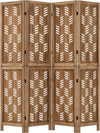 Tall 5.5 FT room divider with wave cutout design and paulownia frame, perfect for privacy in any room.