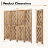 Room divider featuring 4 panels with wave cutout design, made of paulownia wood, ideal for creating privacy in any space.