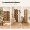 5.5 FT tall room divider with wave cutout design, made of paulownia wood, easily folds for compact storage and privacy.
