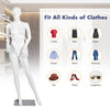 5.8 ft female mannequin with hands on waist, made of durable plastic and aluminum, ideal for showcasing clothing.