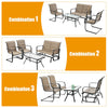 4-piece outdoor patio furniture set featuring a padded glider loveseat and coffee table in brown for versatile outdoor.