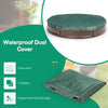 Round dust-proof cover for sandbox, waterproof and foldable, prevents debris and animal damage for outdoor use.