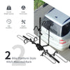2-bike hitch mount bike rack with adjustable wheel holders, foam-padded hooks, and durable steel construction for.
