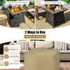 28-inch propane gas fire pit table with cover, stainless steel burner, and waterproof design for outdoor gatherings.