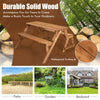 Transforming wooden picnic table bench in dark brown, accommodates 4 people, waterproof for outdoor use.