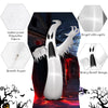 Close-up view of the 12-foot inflatable ghost's smooth zipper and durable polyester fabric, designed for Halloween.