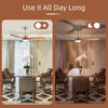 52-inch reversible ceiling fan with LED light, showcasing adjustable temperature and remote control for year-round.