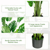 5-foot artificial monstera tree set with 15 large leaves and sturdy trunks in a cement pot for vibrant indoor decor.