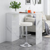 Set of 2 Adjustable Round PU Leather Swivel Barstool with Chrome Footrest-White - Gallery View 1 of 9