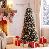 5-foot artificial pencil Christmas tree with a solid metal stand and slim design, perfect for small indoor spaces.