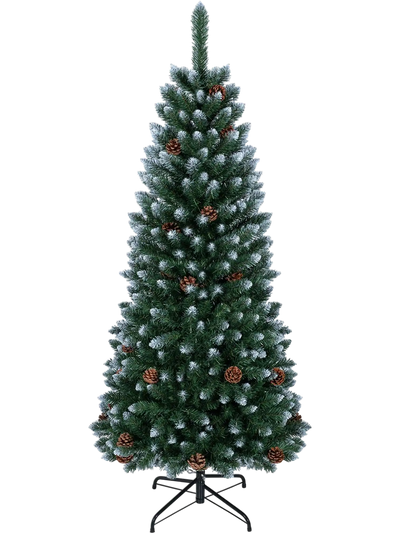 Costway Artificial Pencil Christmas Tree with Pine Cones 82014935 New
