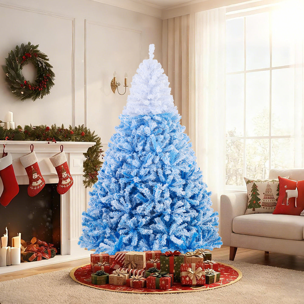 5/6/7/8 FT Artificial Christmas Tree with Warm White LED Lights and 8 Modes-7 Feet - Gallery View 1 of 10