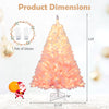 5 FT artificial Christmas tree with warm white LED lights, snow flocked, and 8 lighting modes for festive occasions.