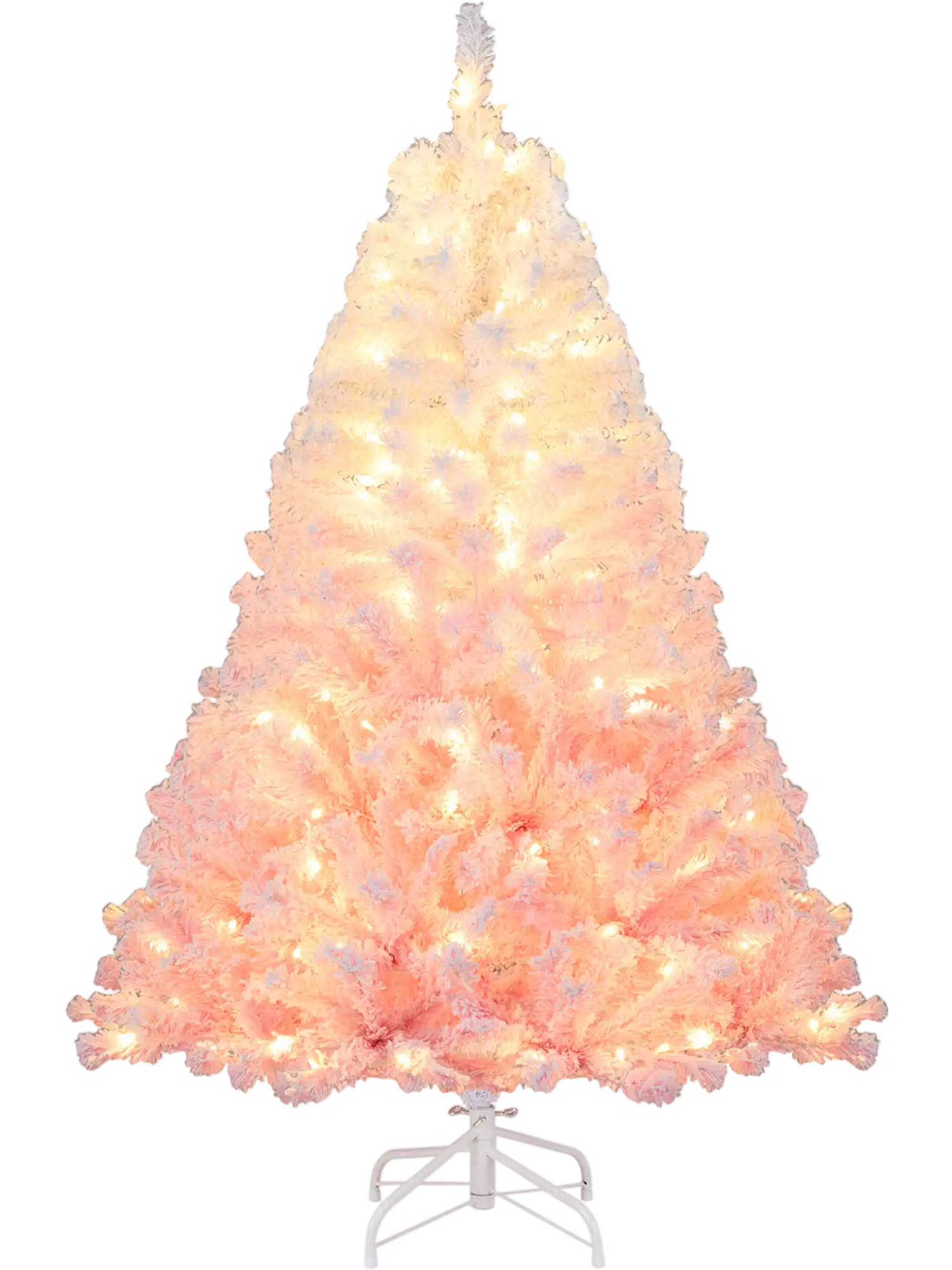Costway Artificial Christmas Tree Warm White LED 8 Modes 12340563 New