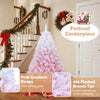 5-foot artificial Christmas tree with pink gradient design, 456 flocked branch tips, and warm white LED lights for.