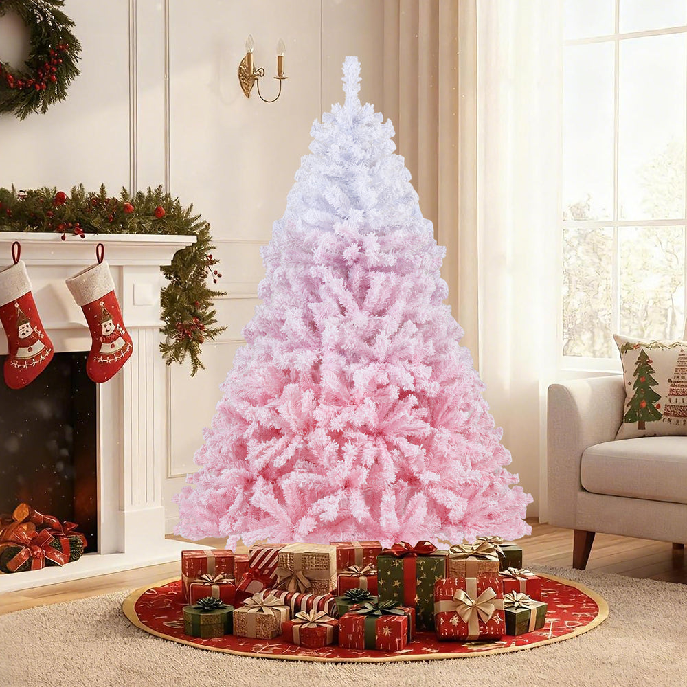 5/6/7/8 FT Artificial Christmas Tree with Warm White LED Lights and 8 Modes for Holiday-6 Feet - Gallery View 1 of 10