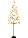 Lighted 5ft alpine tree with warm white LED lights, adjustable tips, and weighted base for stability and festive decor.