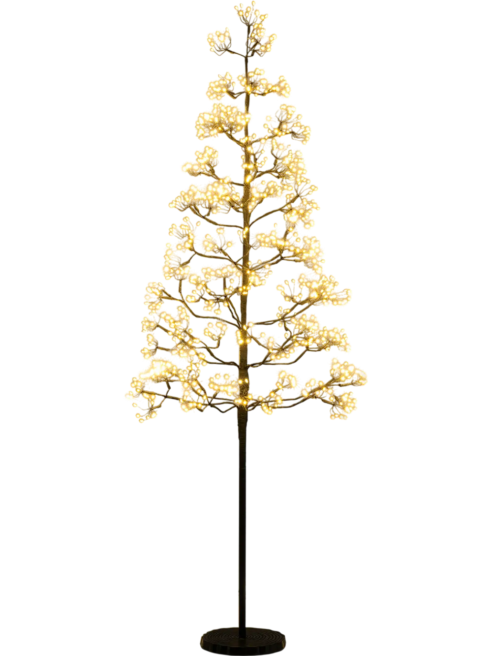 Lighted 5ft alpine tree with warm white LED lights, adjustable tips, and weighted base for stability and festive decor.