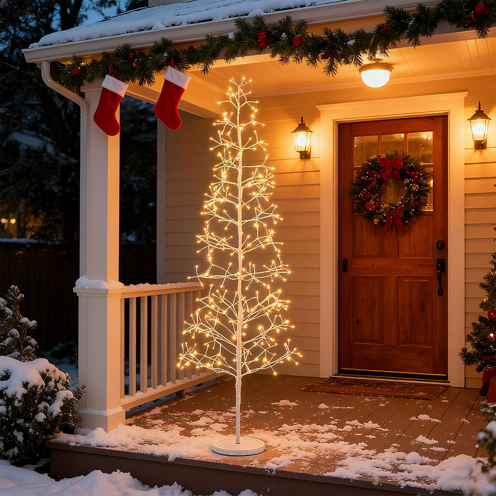 5/6/7 FT Lighted Birch Tree, Pre-lit Twig Tree with 240/320/456 Warm White Light LED Lights-6 FT - Gallery View 1 of 10