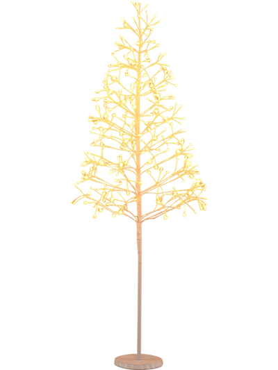 Costway Lighted Birch Christmas Tree Pre-Lit Warm White LED 82436314 New