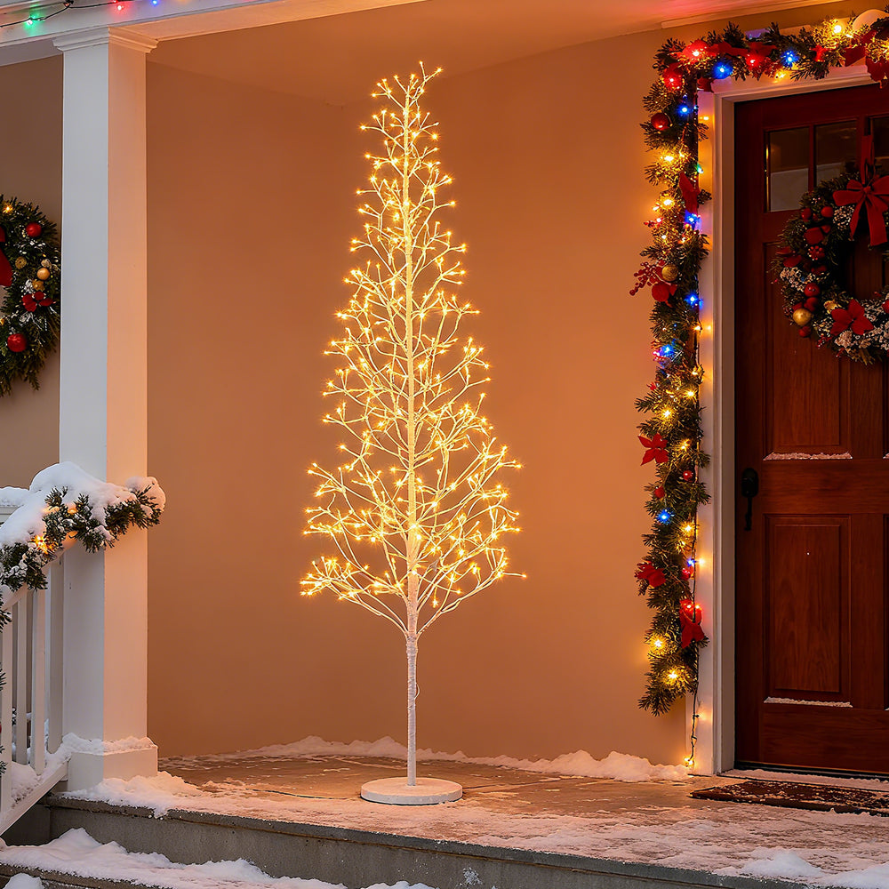 5/6/7 FT Lighted Birch Tree, Pre-lit Twig Tree with 240/320/456 Warm White Light LED Lights-7 FT - Gallery View 1 of 10