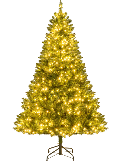 Costway Artificial Christmas Tree Hinged LED 7 Lighting Modes 36730203 New