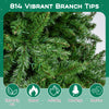Close-up of the 6-foot artificial Christmas tree with 510 PVC branch tips, featuring fireproof and non-allergic leaves.