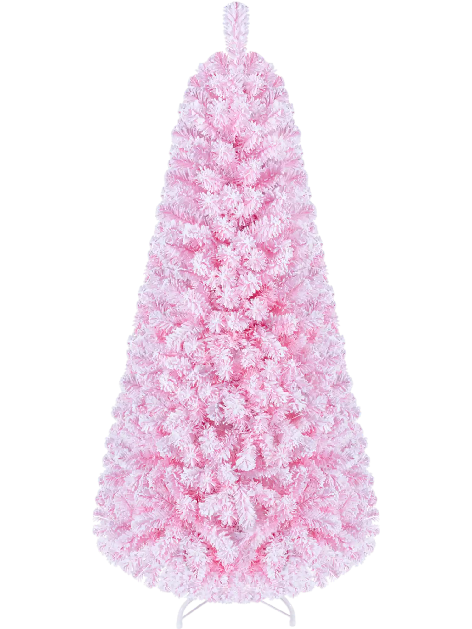 Costway Flocked Fir Christmas Tree w/ Warm White LED Lights 78442785 New