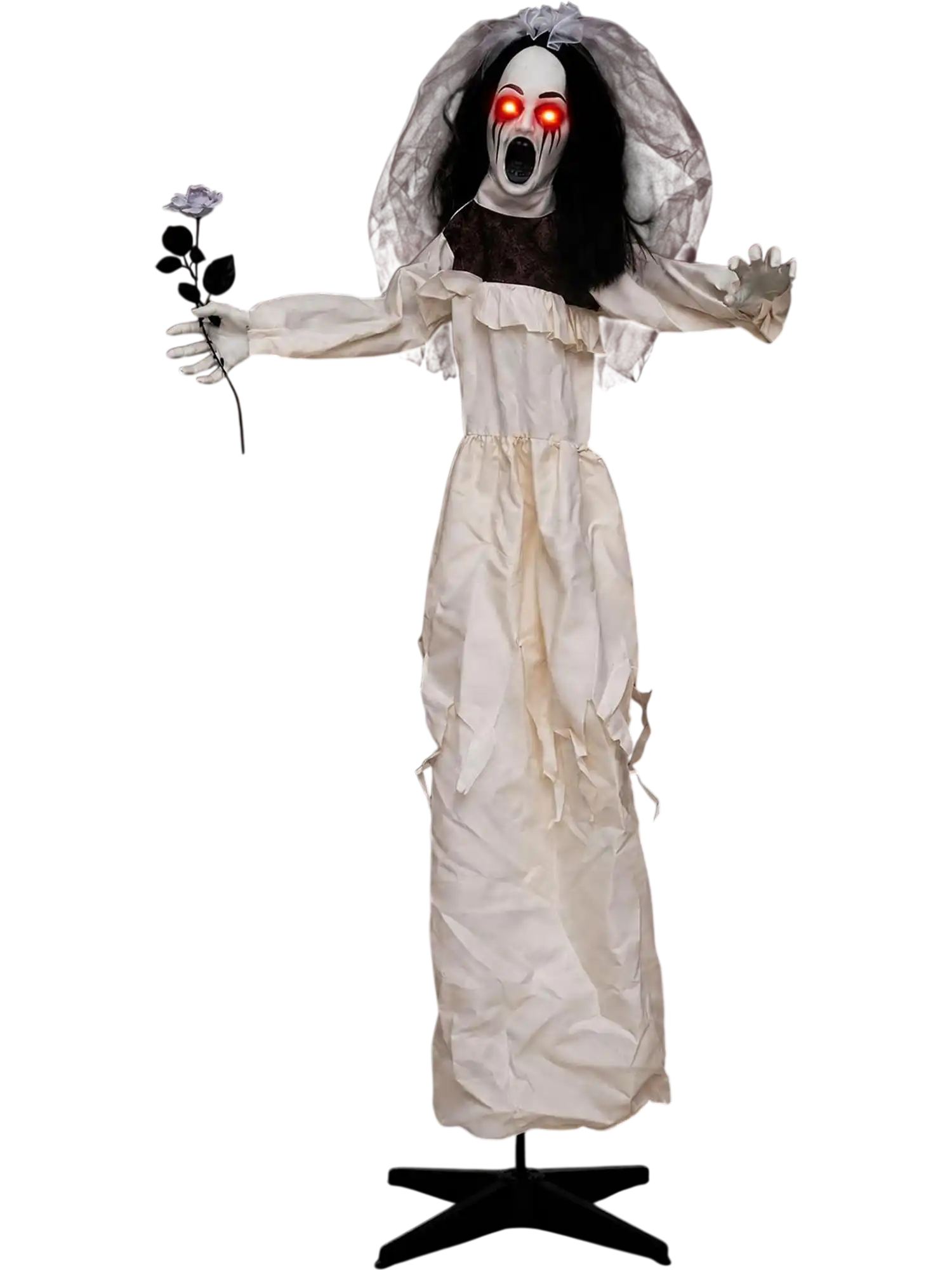 Costway 5.7' Halloween Animatronic Standing Bride w/ Flower 35730017 New