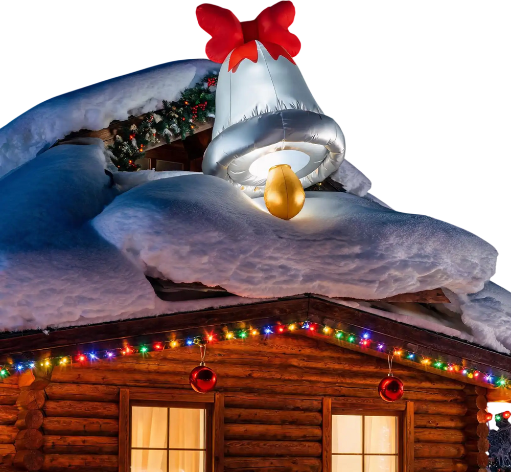 Inflatable Christmas decoration featuring a climbing Santa with LED lights, perfect for festive outdoor displays.