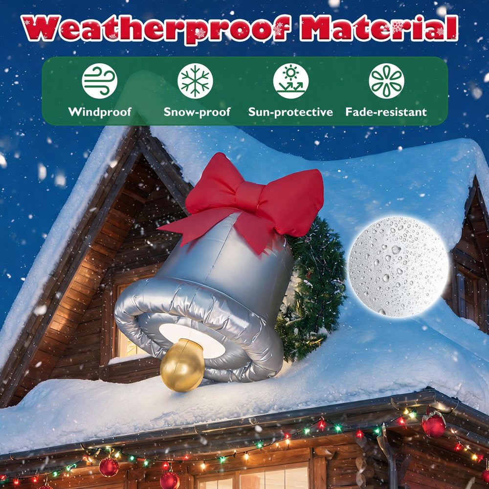 Climbing Santa inflatable decoration features weather-resistant fabric and built-in LED lights for festive outdoor displays.