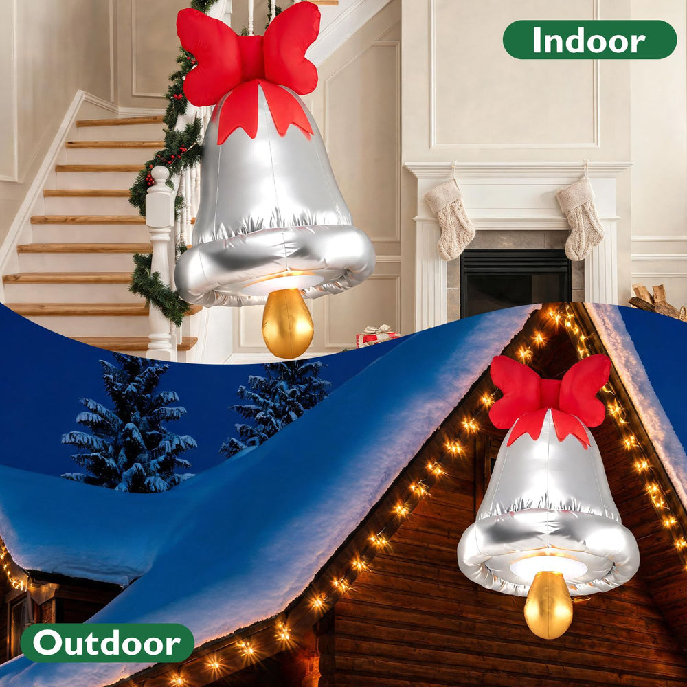 Colorful 5.9 FT inflatable Christmas decoration features a climbing Santa with LED lights for festive outdoor charm.