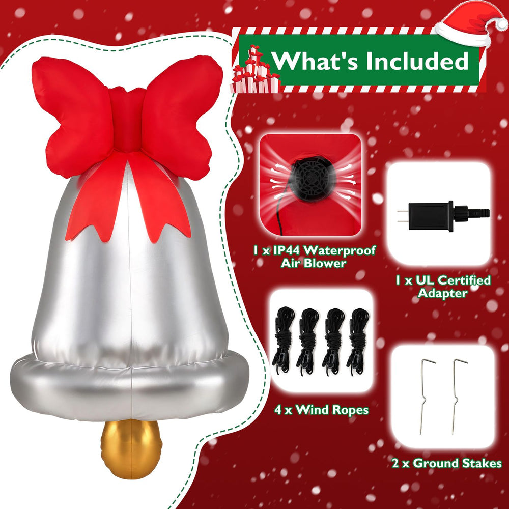 Fun 5.9 FT inflatable climbing Santa with LED lights, weather-resistant fabric, and included accessories for outdoor display.