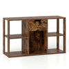 5-cube bookcase in rustic brown features 4 open cubes and a storage drawer for stylish organization and display.