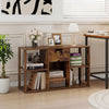 5-cube bookcase in rustic brown features 4 open cubes and a handy drawer for stylish storage and display.