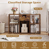 5-cube bookcase in rustic brown featuring a pull-out drawer and open cubes for versatile storage and display.